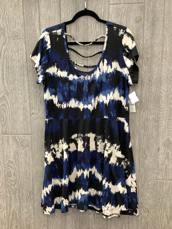 Dress Casual Midi By Bobbie Brooks In Blue & White, Size: 2x