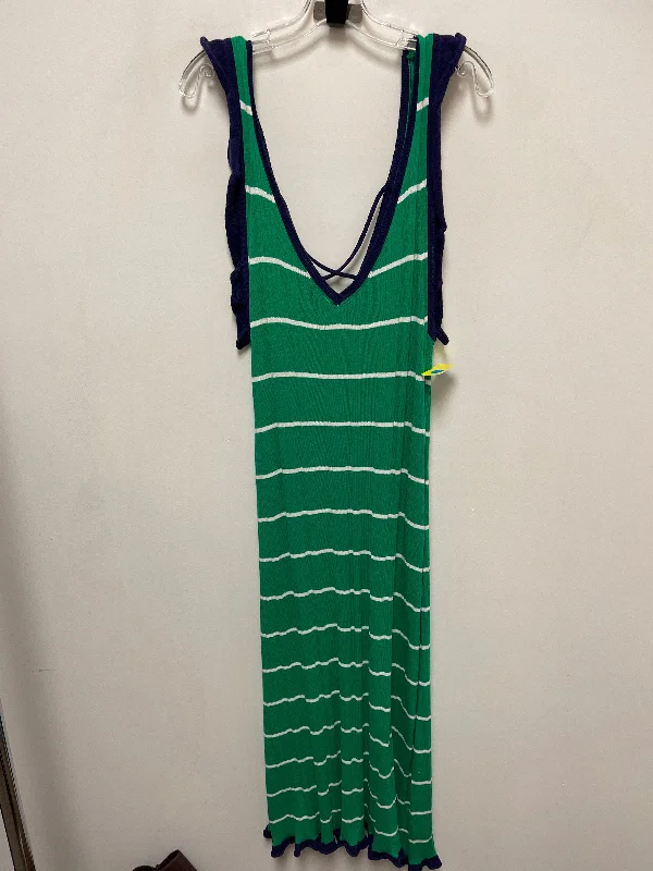 Dress Casual Midi By Daily Practice By Anthropologie In Green & White, Size: Xl