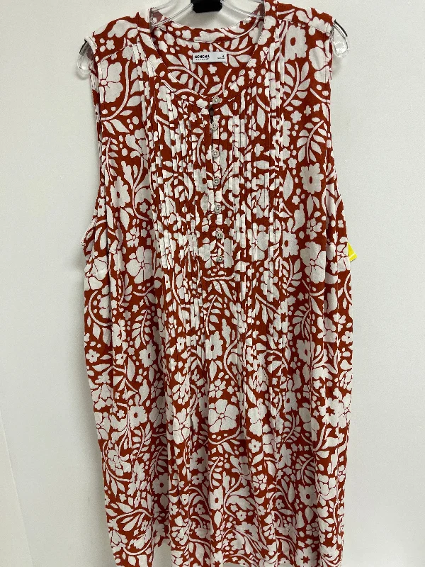 Dress Casual Midi By Sonoma In Orange, Size: 3x