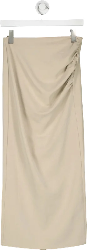 Urban Revivo Beige Strapless Bandeau Midi Dress UK 6