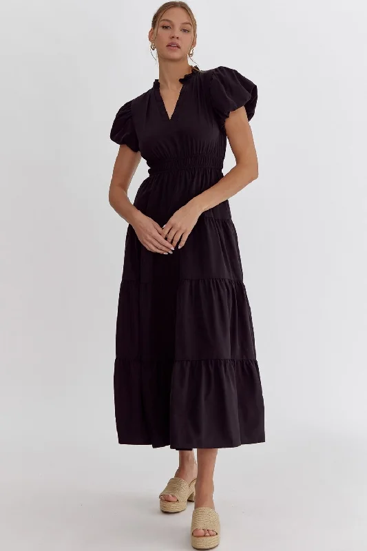 Fall Inspiration Black Maxi Dress