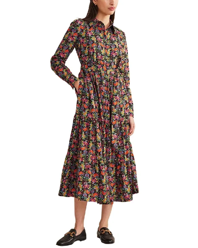 Boden Tiered Maxi Shirt Dress