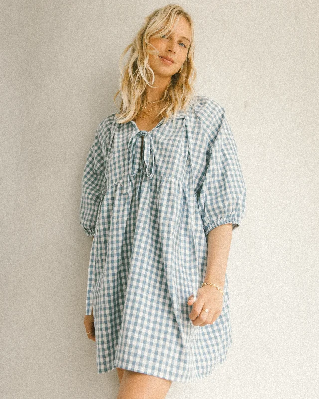 Florence Mini Dress | Blue Gingham