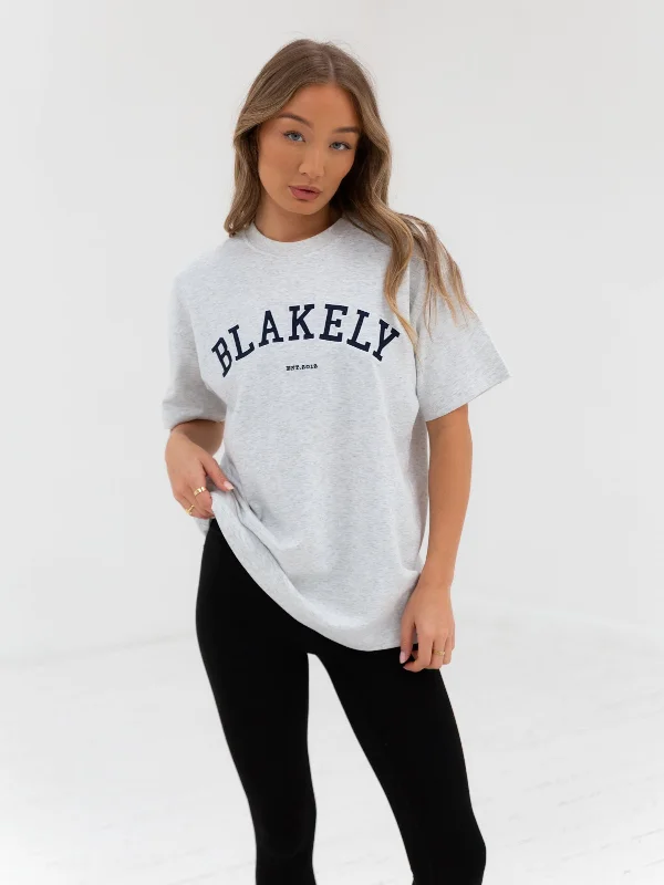 Varsity Oversized T-Shirt - Marl White