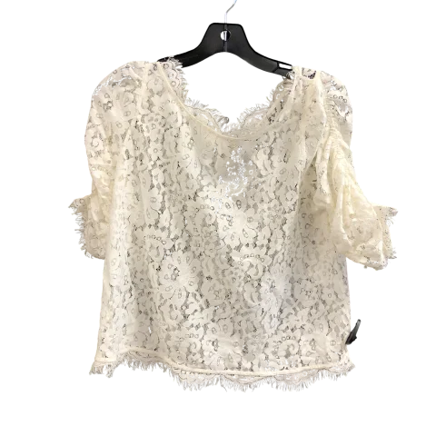 Top Short Sleeve Designer By Joie In White, Size: M