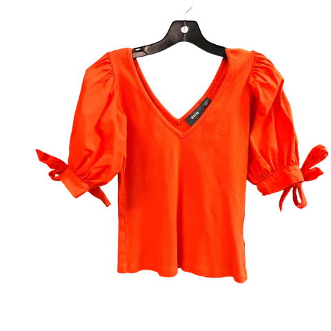 Top Short Sleeve Designer By Maeve In Orange, Size: Xs