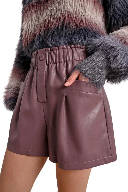 Lavomatic Faux Leather Shorts In Purple