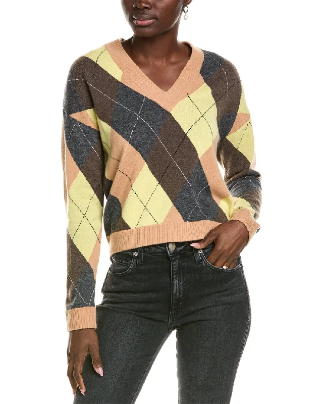 27 Miles Malibu Plaid V-Neck Wool & Cashmere-Blend Sweater