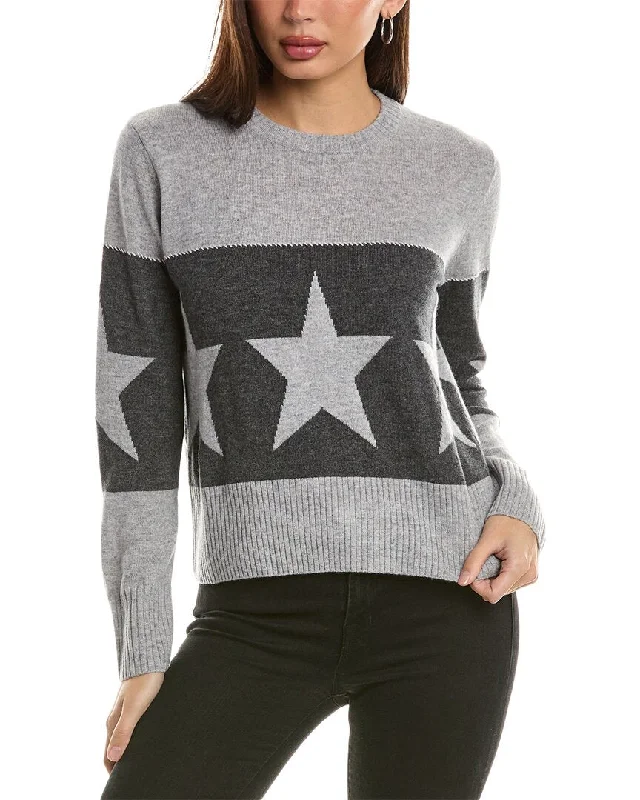 Hannah Rose Banded Star Wool & Cashmere-Blend Sweater