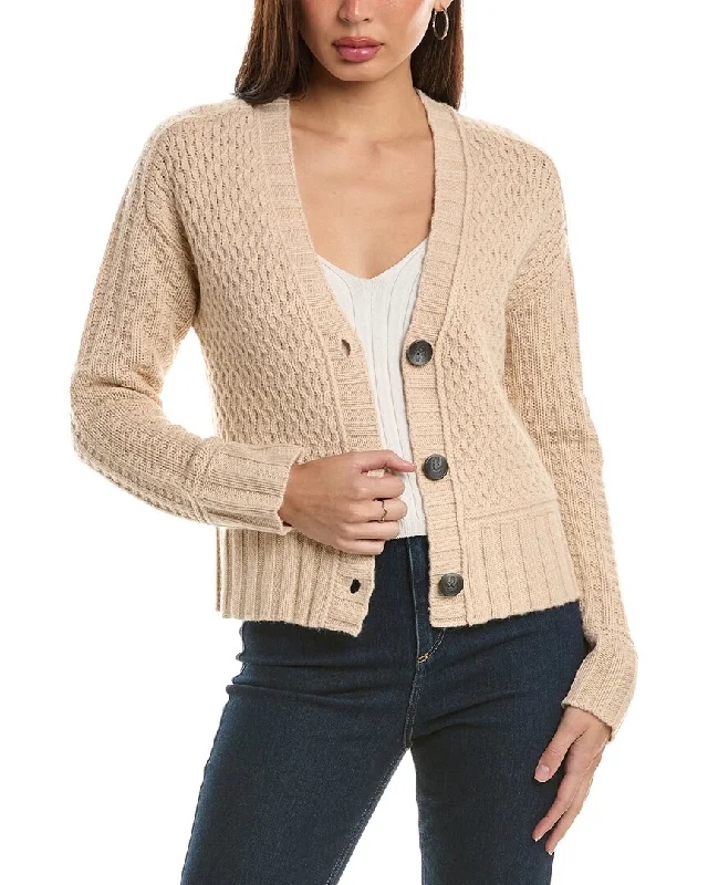 Hannah Rose Honeycomb Knit Wool & Cashmere-Blend Cardigan