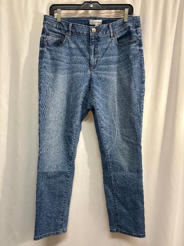 Jeans Skinny By Loft In Blue Denim, Size: 12