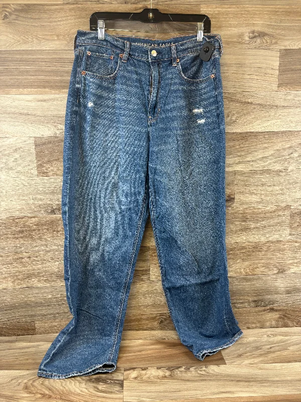 Jeans Straight By American Eagle In Blue Denim, Size: 12