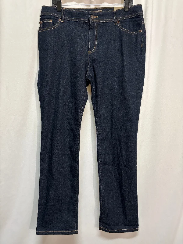 Jeans Straight By Chicos In Blue Denim, Size: 12p