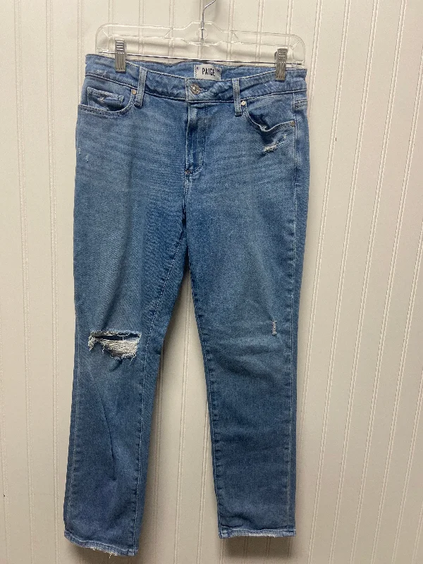 Jeans Straight By Paige In Blue Denim, Size: 6