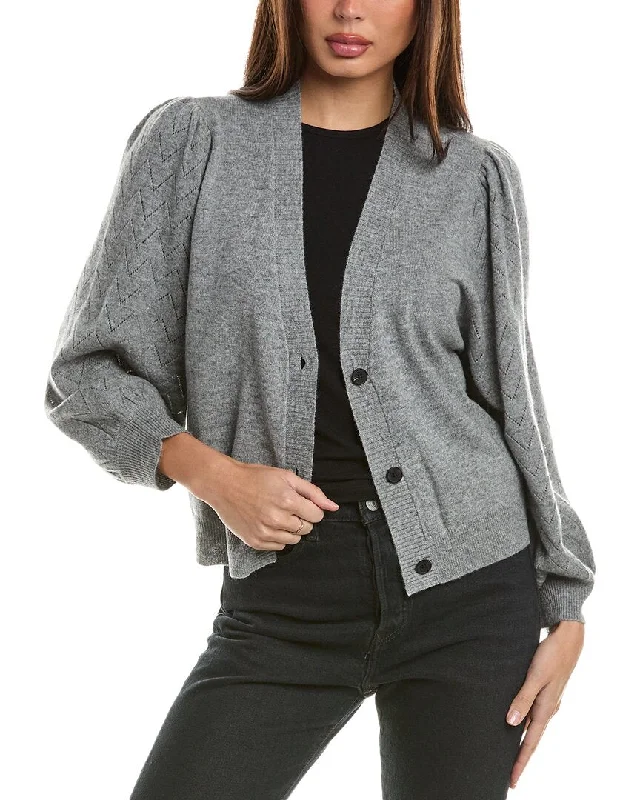 Two Bees Cashmere Pointelle Wool & Cashmere-Blend Cardigan