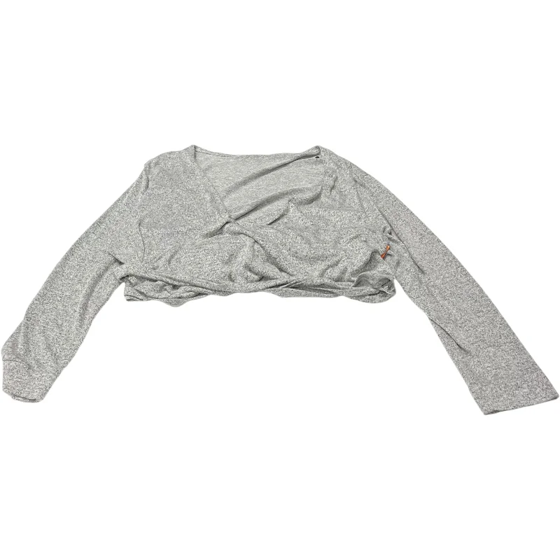 Top Long Sleeve By South Beach In Grey, Size: 3x