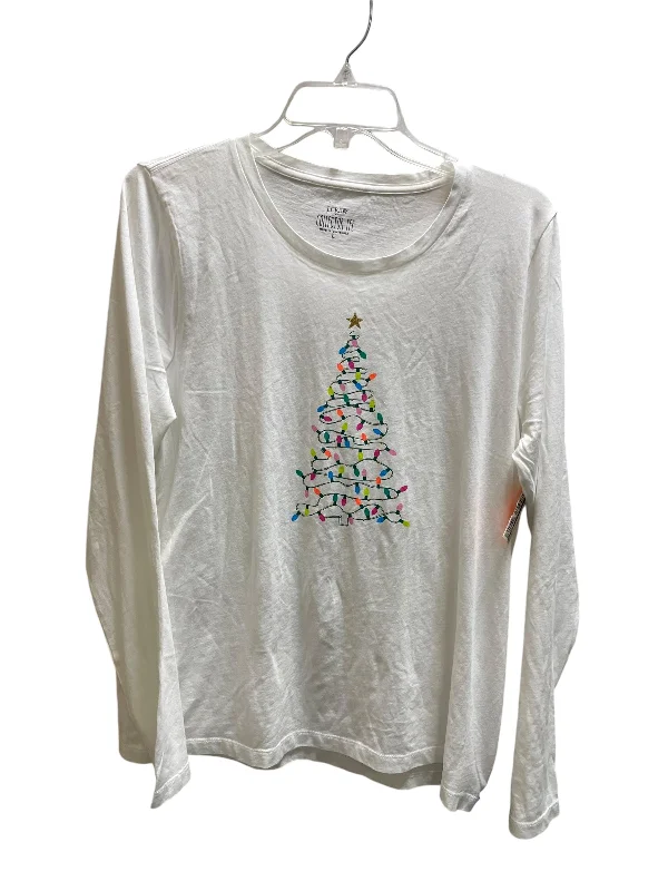 Top Long Sleeve By J. Crew In White, Size: L