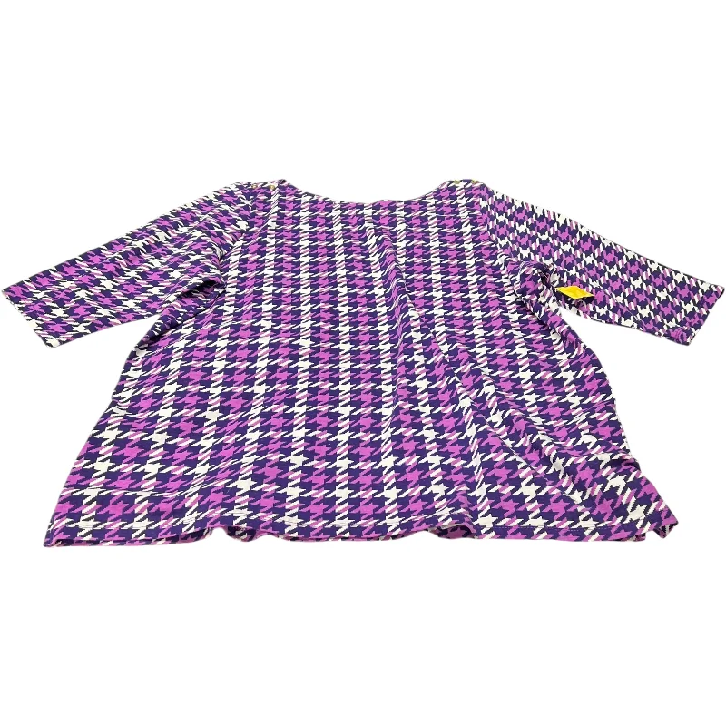 Top Long Sleeve By Jessica London In Purple, Size: 3x