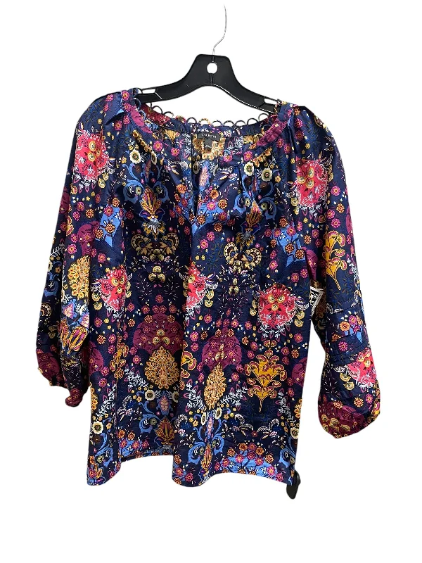 Top Long Sleeve By Talbots In Multi-colored, Size: L