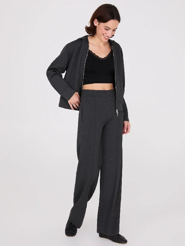 Wide-Leg Front Pintuck Pants